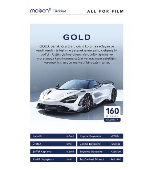 MOBEN Gold / Ppf  Kaplama 160 micron
