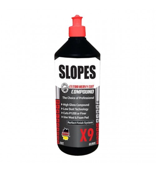 Slopes X9 Extra Heavy Cut Compound 1 Lt / Agresif Çizik Giderici Pasta
