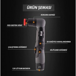 Spta Cordless Detail Polisher LD104 / 12V Şarjlı Nano Orbital Polisaj Makinesi