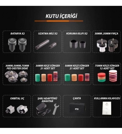 Spta Cordless Detail Polisher LD104 / 12V Şarjlı Nano Orbital Polisaj Makinesi