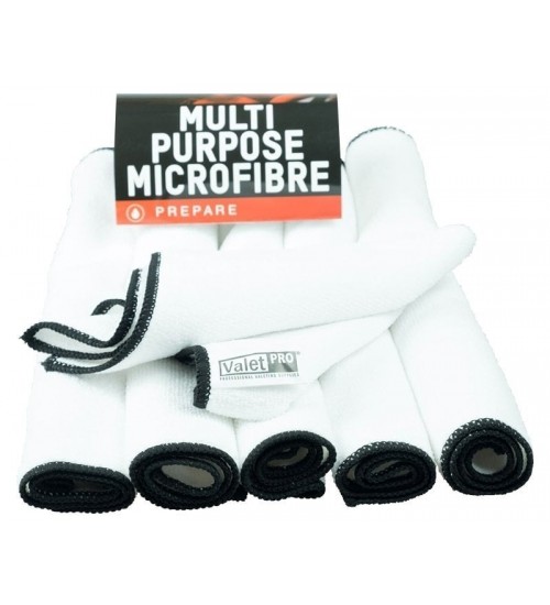Valet Pro 22493 Multi Purpose White Microfibre P/6 35x35cm / Çok Amaçlı Mikrofiber Bez